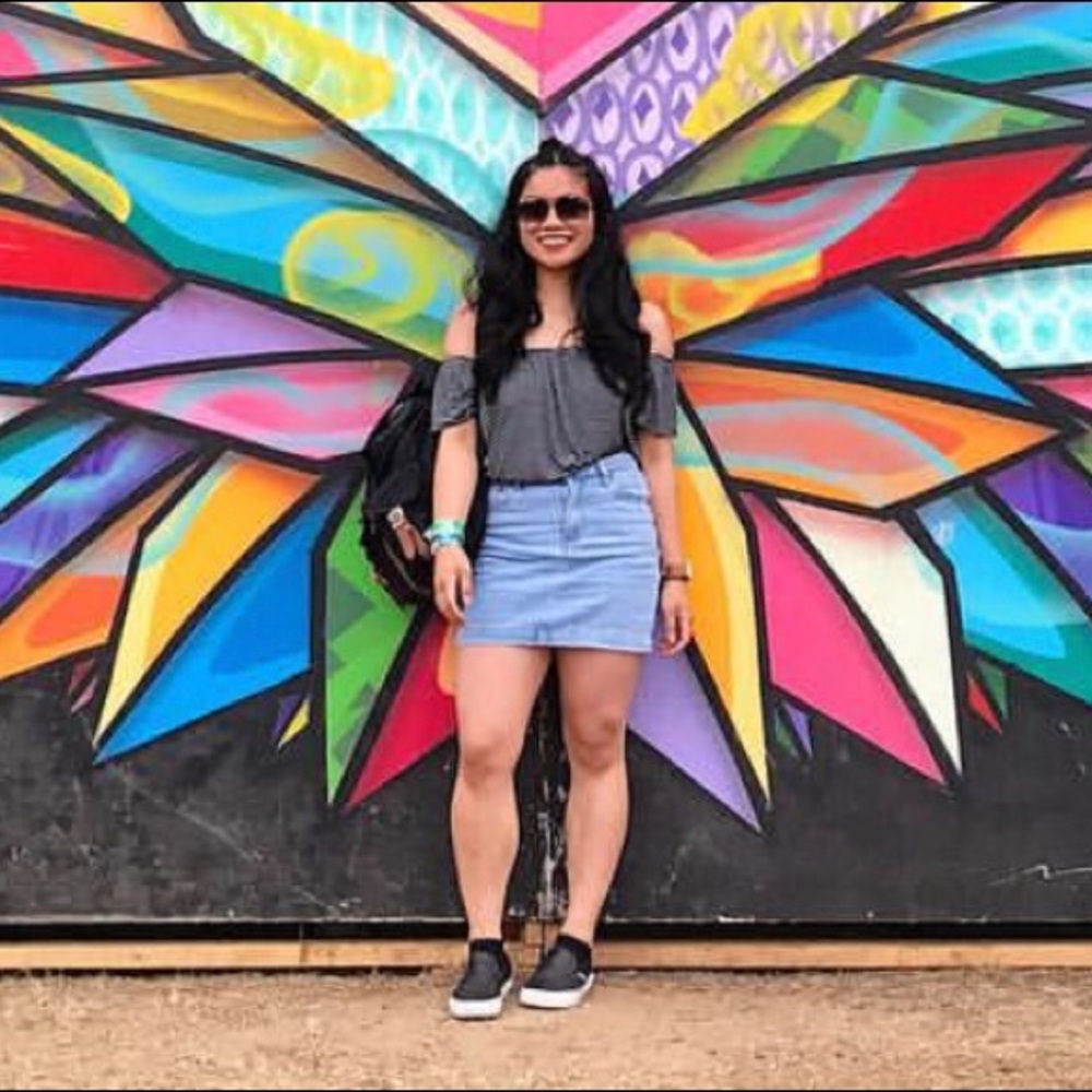 Denim mini skirt